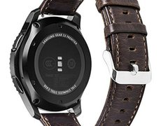 Curea piele Smartwatch Samsung Galaxy Watch 46mm, Samsung Watch Gear S3, iUni 22 mm Vintage Dark Cof